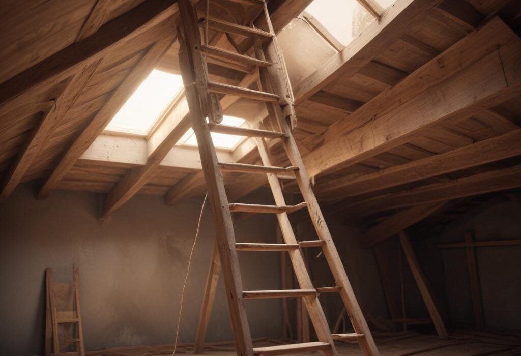 Деревянная лестница на чердак с люком: конструктивные особенности, монтаж и эксплуатация