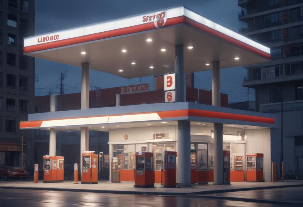 Фасад автозаправочной станции: дизайн и монтаж