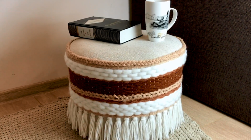 Как я сделала пуфик за 500 рублей: делюсь инструкцией по самостоятельной сборке