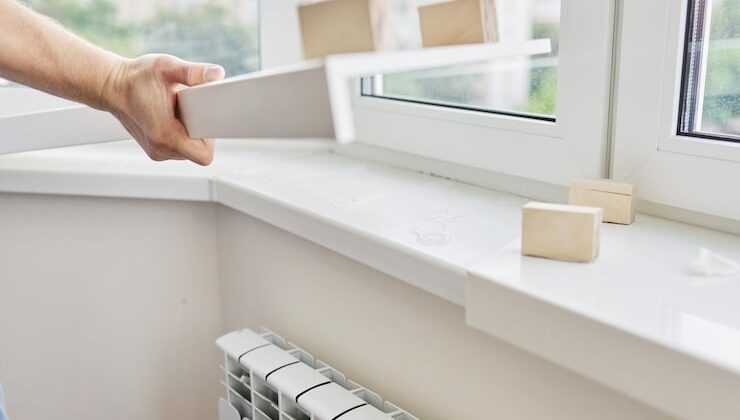 Как установить подоконник на пластиковое окно с откосами