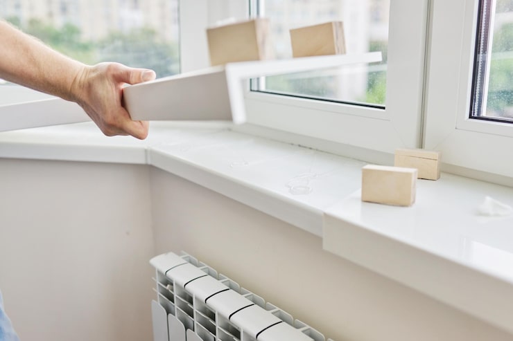 Как установить подоконник на пластиковое окно с откосами